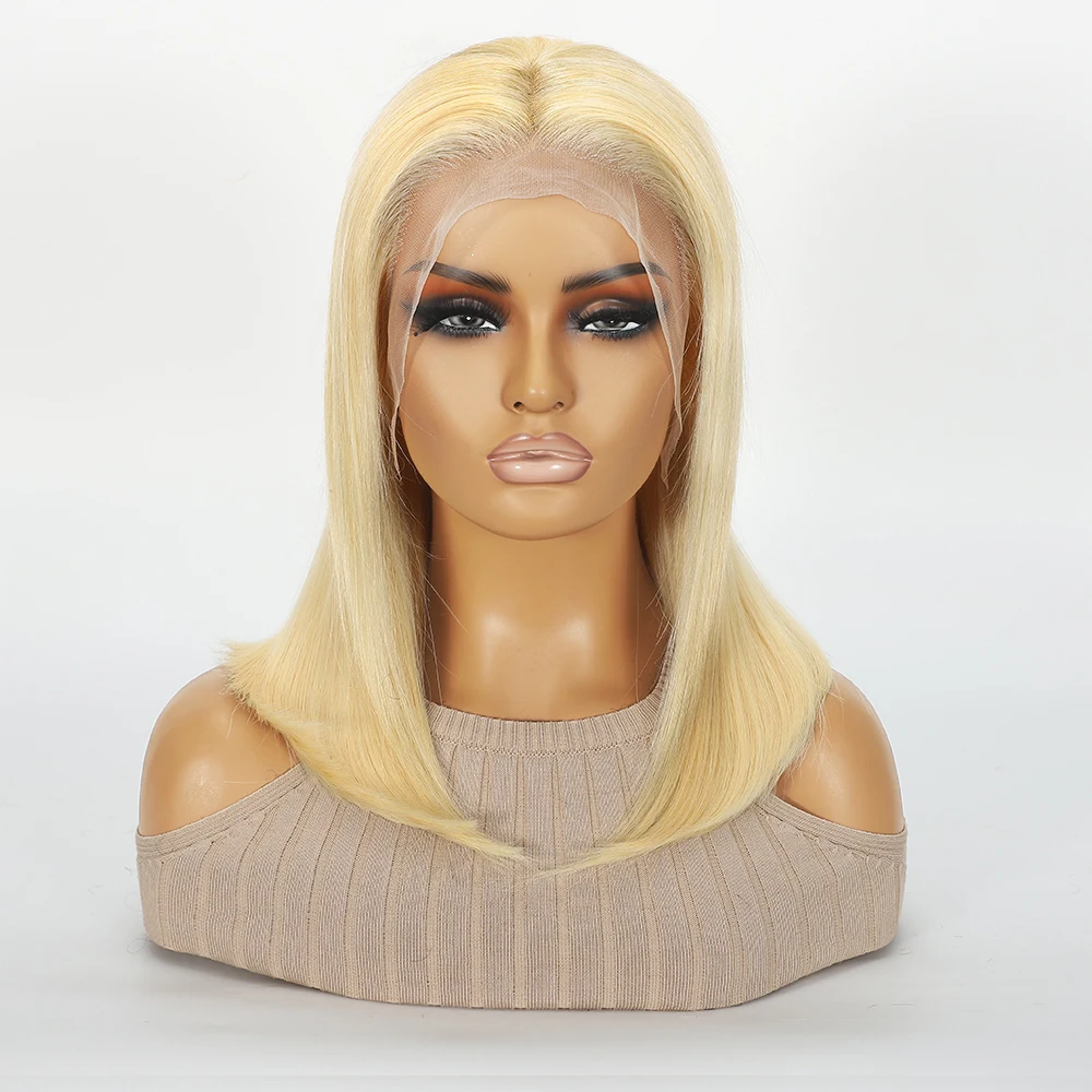 

613 Blonde Bob Wigs Human Hair 13x4 Lace Frontal Brazilian Human Hair Wigs 613 Straight Short Lace Front Wigs For Women