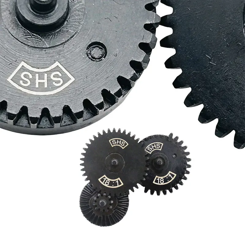 مجموعات تروس SHS ثنائية القطاع الأصلية للإصدار 2&3 12:1/13:1/16:1/18:1/32:1/100:200/100:300 علبة التروس لـ Airsoft M14 FB/JM Gen.8