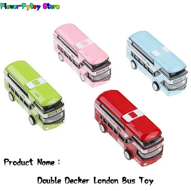 1PC Kid Metal Diecast Cars Toys Pull Back 1:43 Double Decker London Bus Toy Best Birthday Gift For Kids