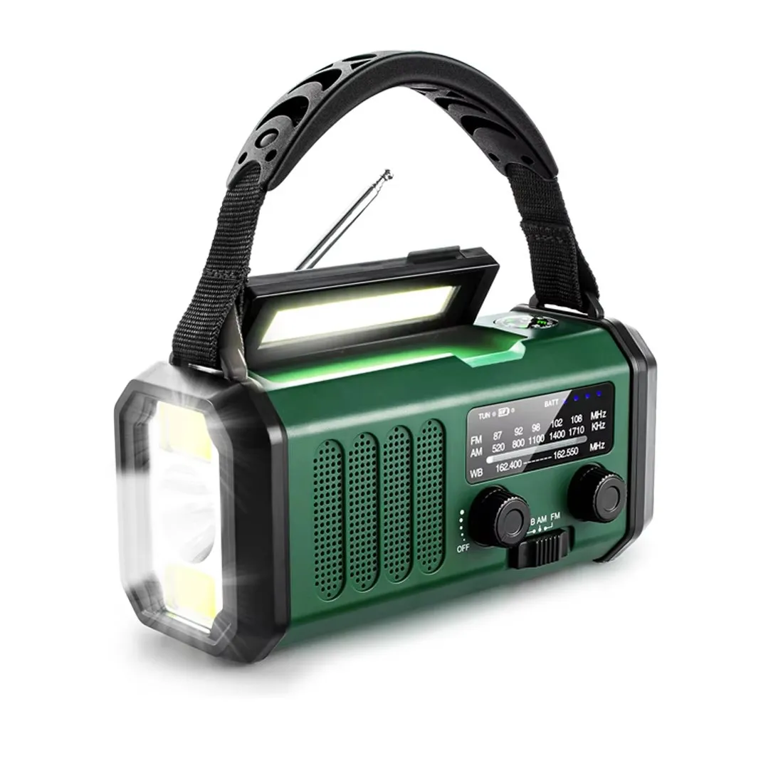 SOS Alarm Power Bank Radio E30 10000mAh FM Noodradio Solar Handslingergenerator AM/FM/NOAA LED Draagbare Radio