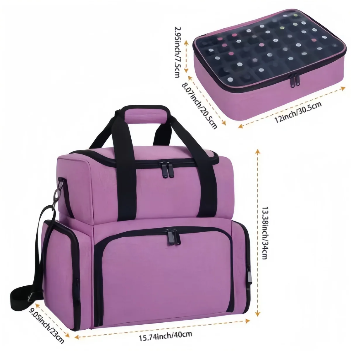 Nail Polish Storage Bag Oxford Cloth Large Capacity Multi Compartment Portable Handbag Crossbody Shoulder Bag Zipper Durable Man