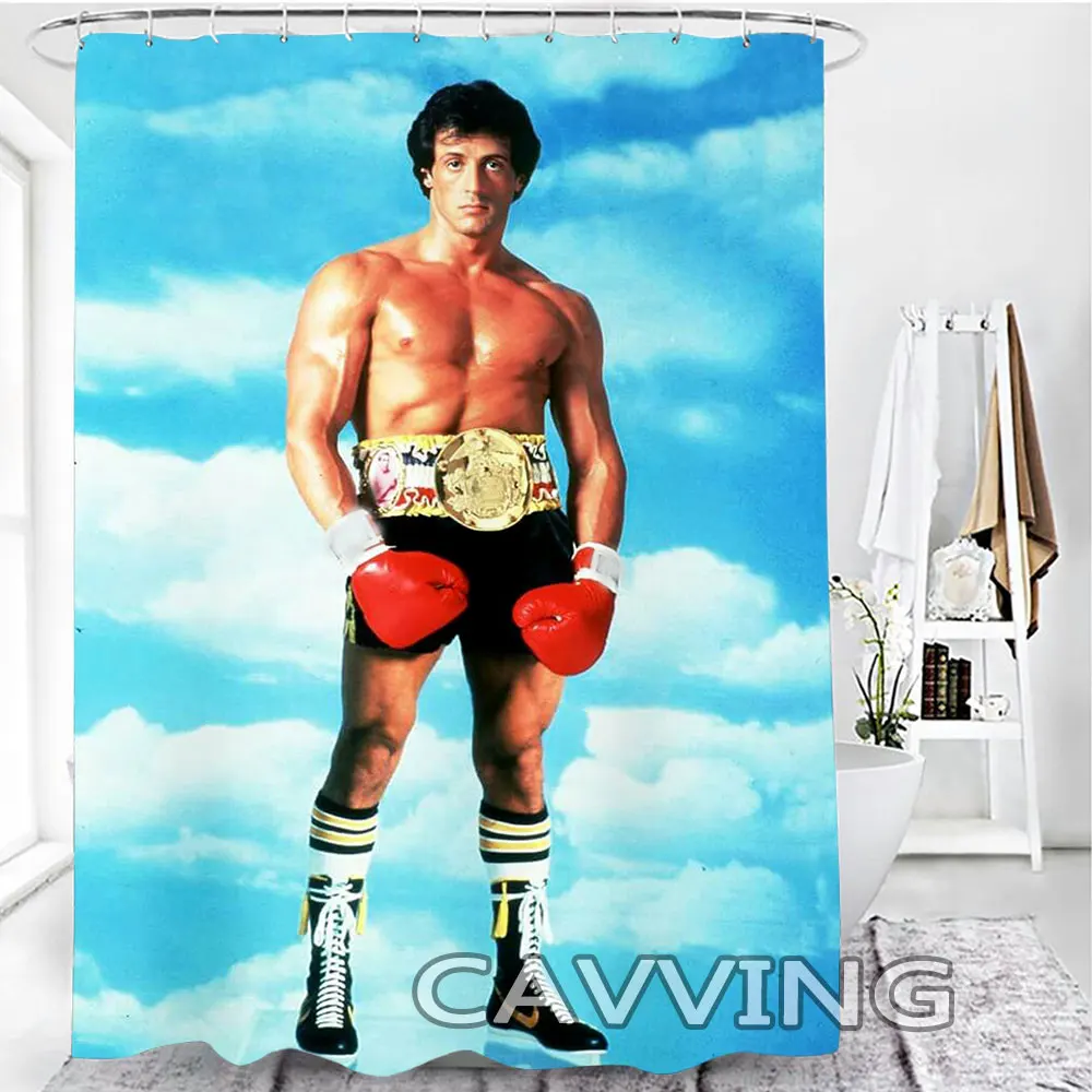 ROCKY BALBOA 3D Shower Curtains Waterproof Bathroom Curtain Anti-slip Bath Mat Set Toilet Rugs Carpet  Home Decor  H01