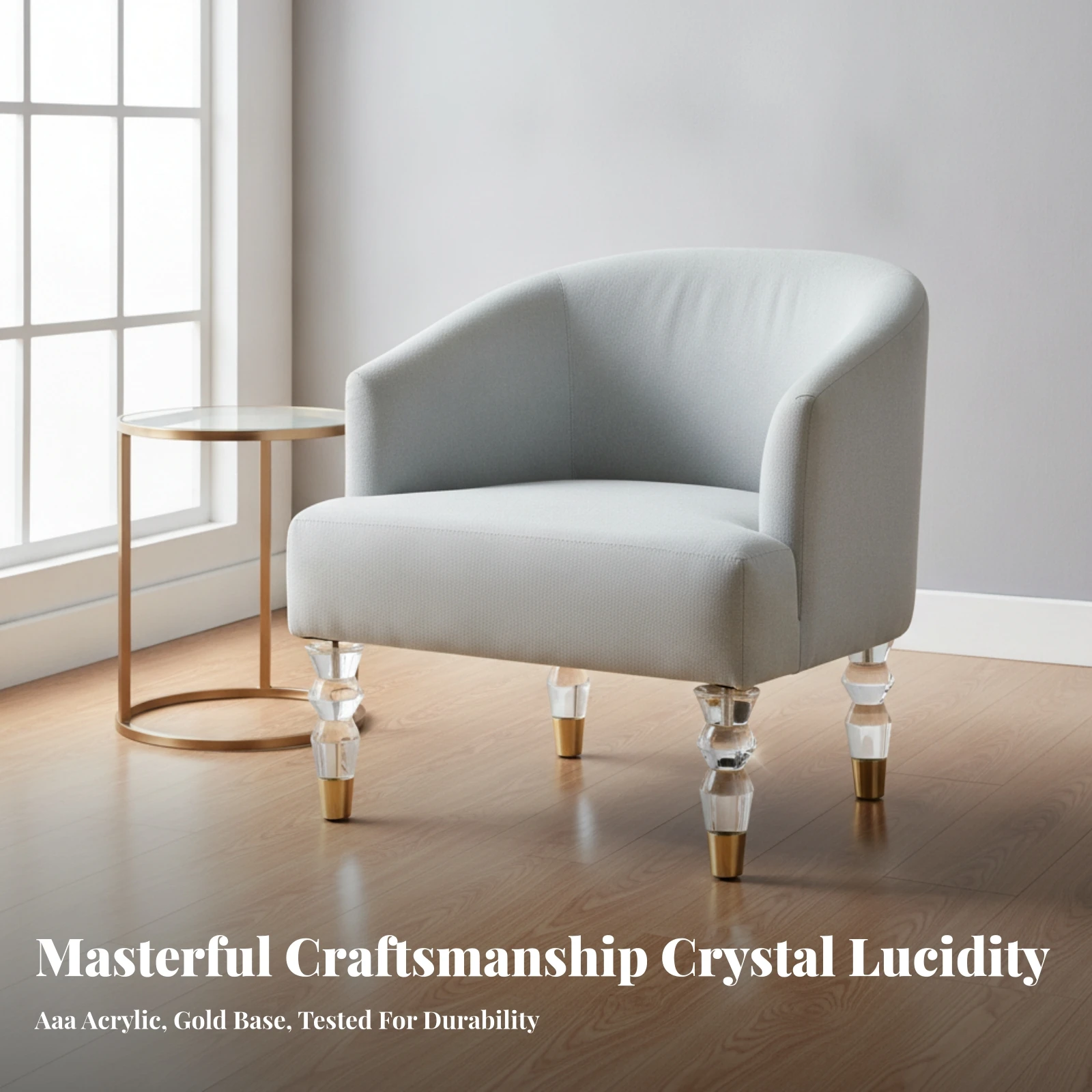 4 Pieces Acrylic Furniture Legs Noise Reducing Acrylic Furniture Leg Sofa Leg Faceted Transparent for DIYers