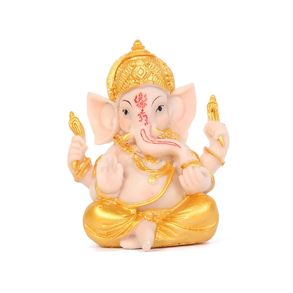 

2025 HOt Haidianzi Gold Lord Ganesha Buddha Statue Elephant God Sculptures Figurines