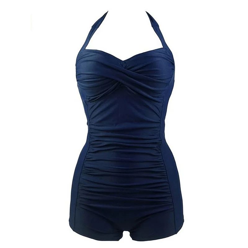 Trajes de baño de una pieza para mujer, control de barriga, trajes de baño con pliegues halter, monokini de cintura alta, trajes de baño tankini,