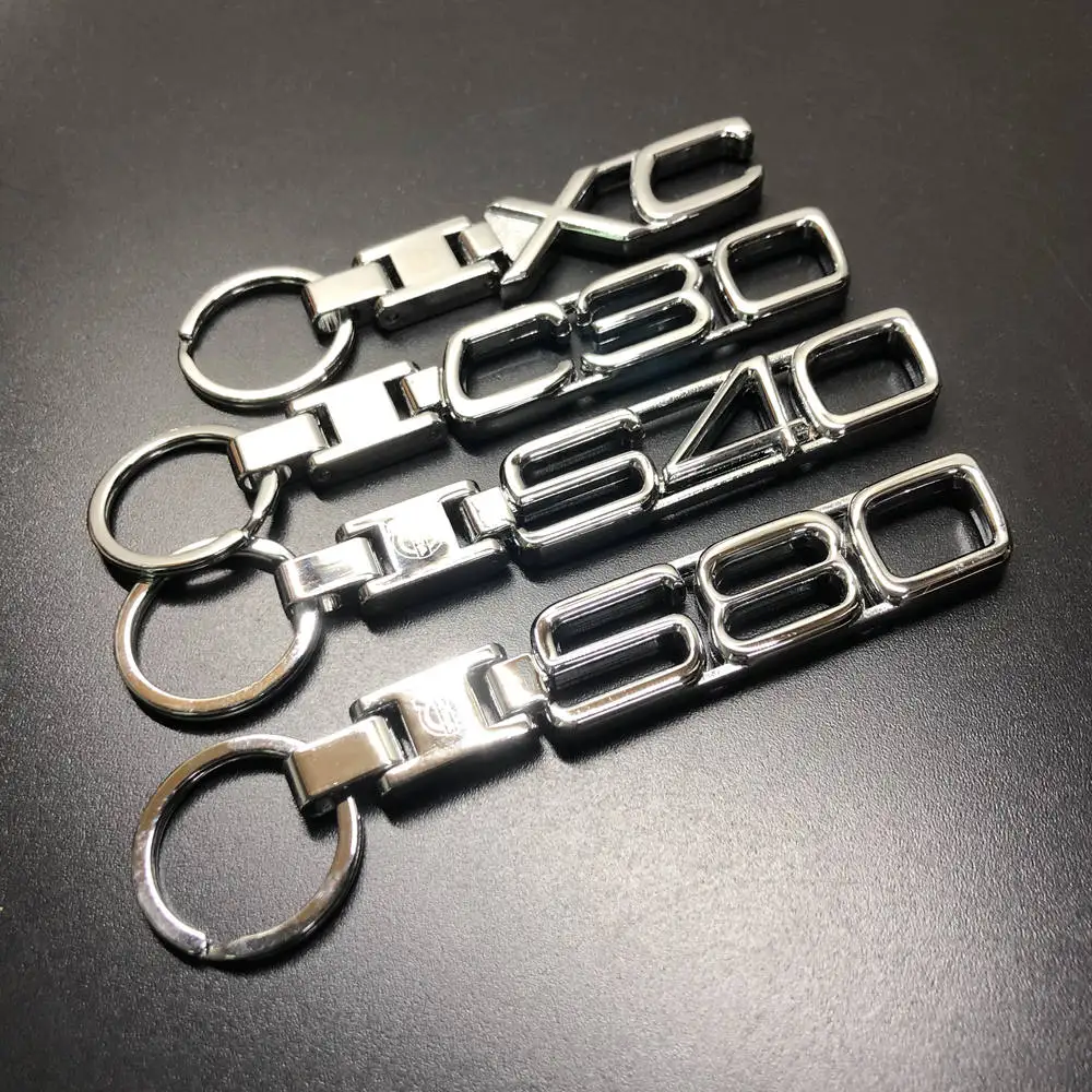 1Pcs Best Chrome Car Auto Key Chain Fit For XC C30 S40 S80 Series Keychain Stainless Steel Key Ring Charms