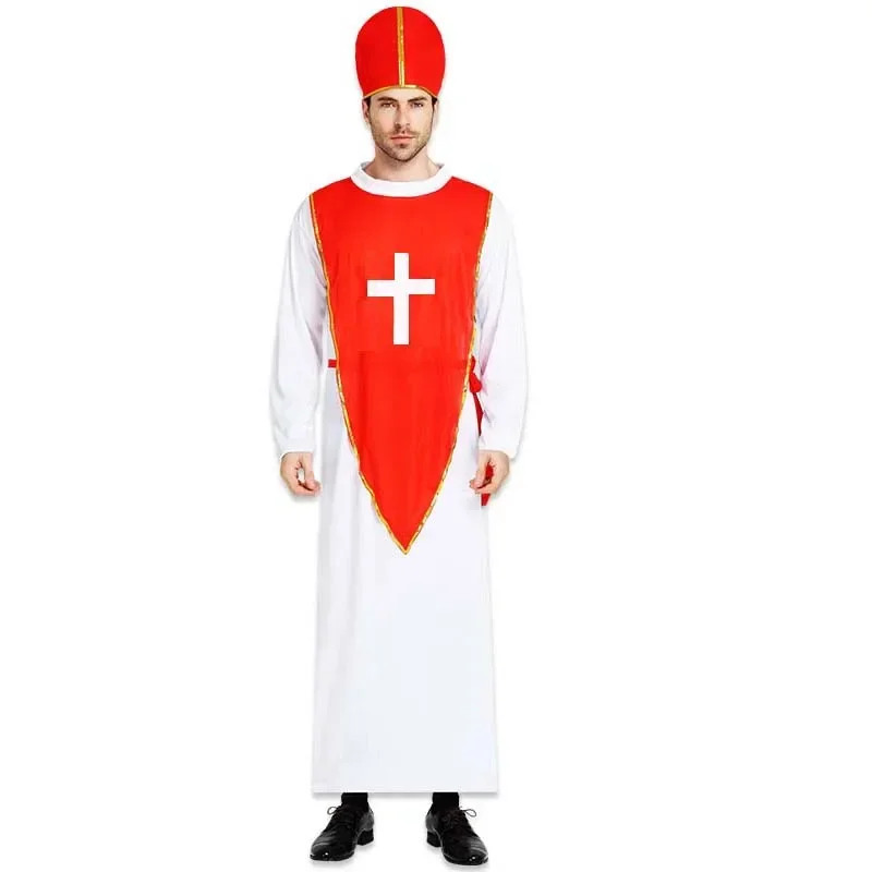 Virgin Mary Cosplay Trajes para adultos e crianças, traje de freira, Jesus, vestido de festa, homens e mulheres