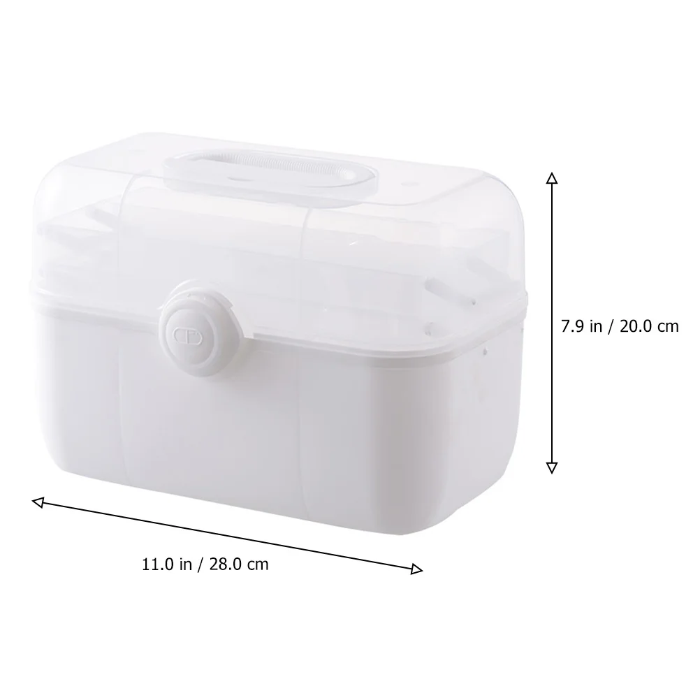 1 قطعة صندوق طبي محمول متعدد الوظائف البلاستيك الطب حالة المعونة التخزين المنظم صندوق طبي محمول #4