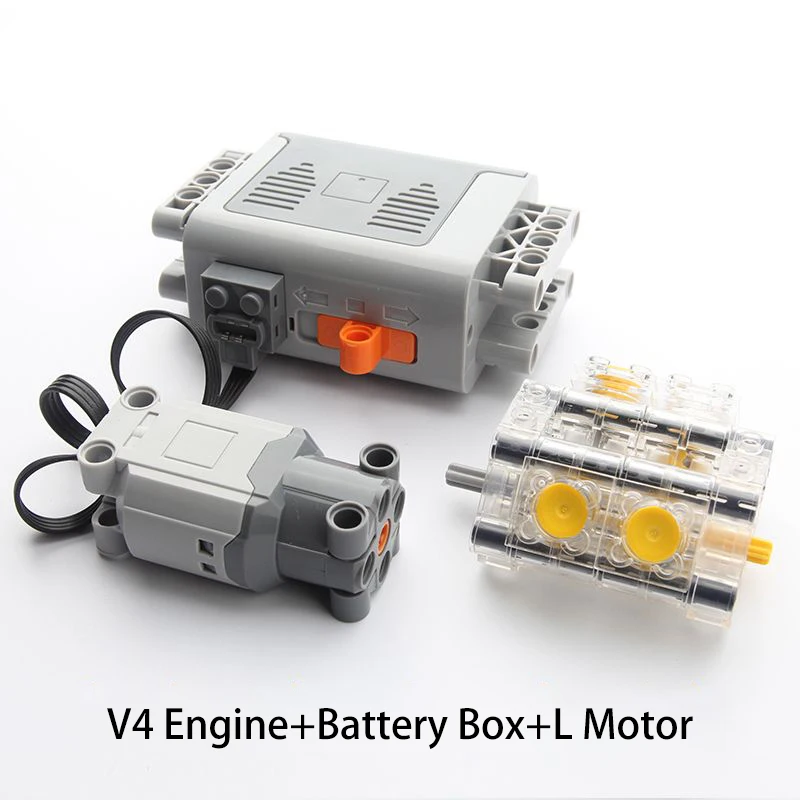 Bloques de construcción MOC, ladrillos de alta tecnología, juguetes, batería de Motor, componentes de potencia de Motor de 2/4/6 cilindros, PF modificado, Compatible con LEGO