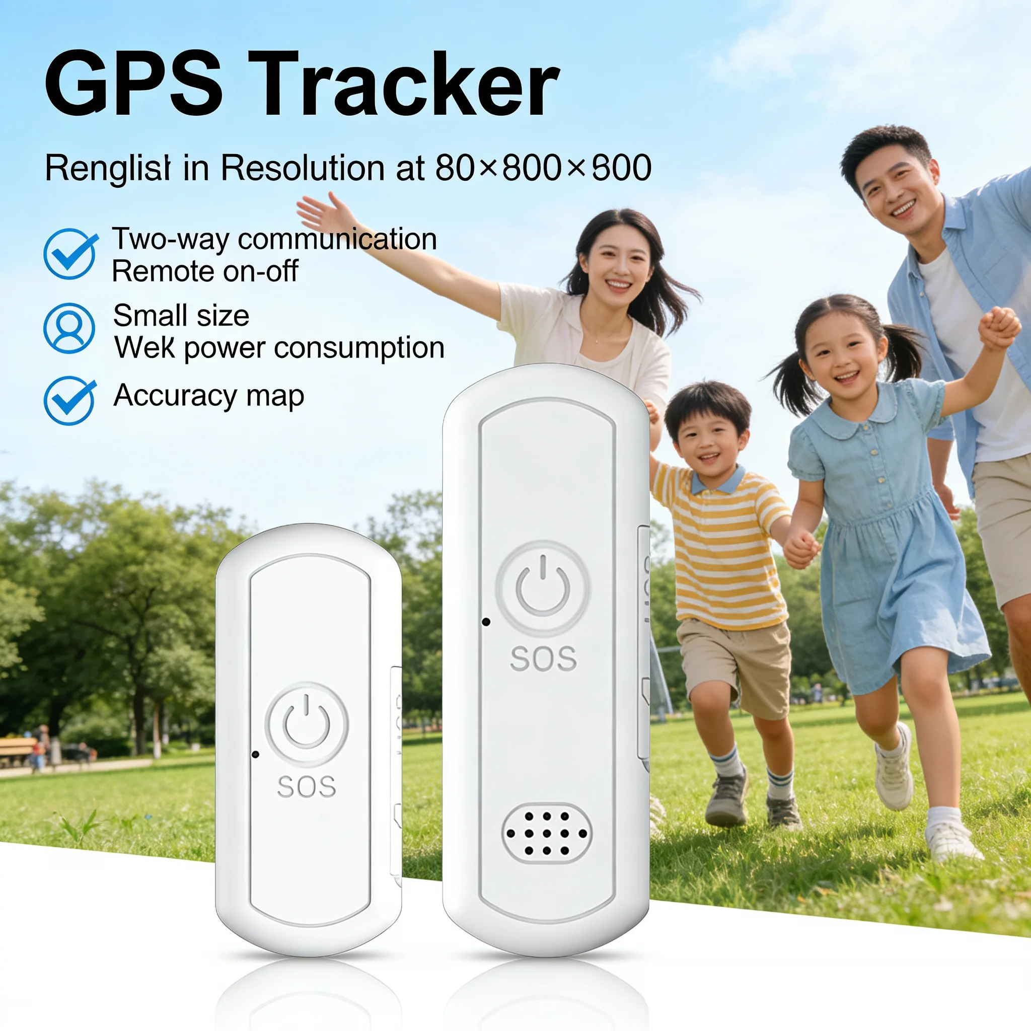 GPS locator, carry button locator SOS one-button alarm for the elderly and children anti-lost device