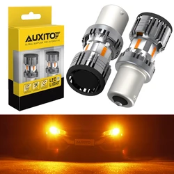 AUXITO 2x No Hyper Flash 1156 BAU15S PY21W LED Turn Signal Light BA15S P21W T20 7440 3157 LED Bulbs Canbus Car Lamp Amber
