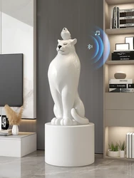 Home Decor Leopard Statues Nordic Style Living Room Large Floor Animal Sculptures Ornaments Housewarming Gift Interior Figurines