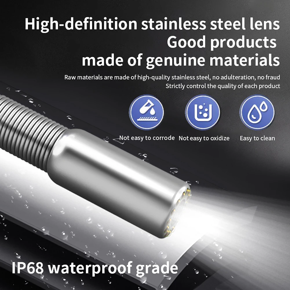 Factory Sales18mm Lens HD Cameras Endoscope Pipe Inspection Camera,10 ''screen IP68 Waterproof LED Lighting Sewer Pipe Endoscope