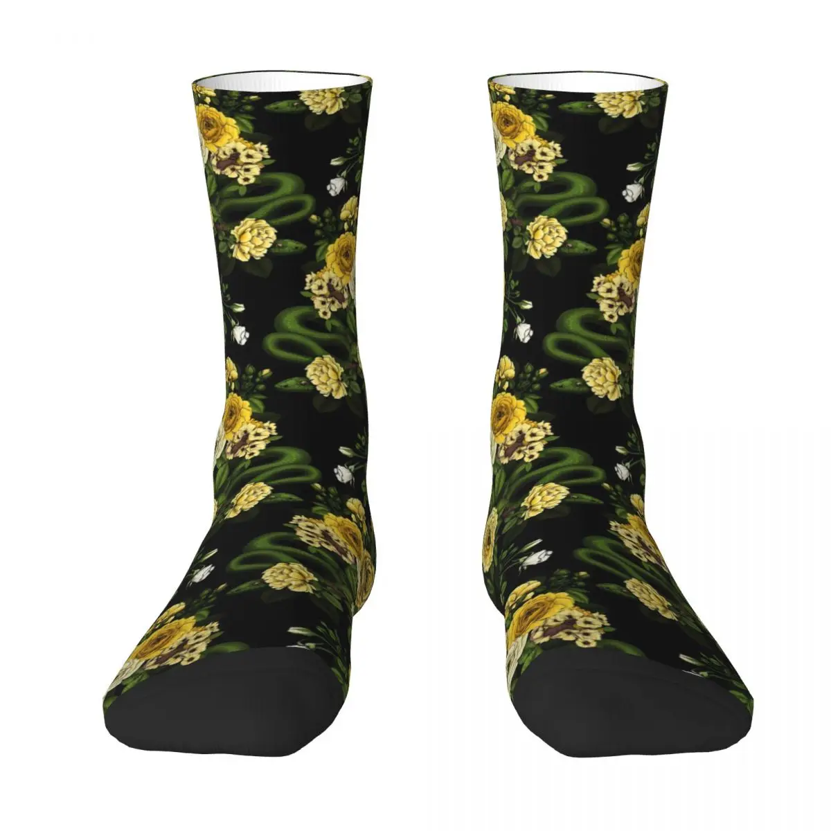 Rose Floral Stockings Couple Yellow and Green Socks High Quality Novelty Socks Autumn Outdoor Sports Anti Sweat Socks Gift Idea