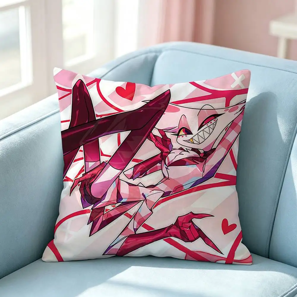 A-Angel Dust H-Hazbin H-Hotel Square Double-Sided printed Pillow Case Bedroom Bedside Pillow Sofa Cushion Cover