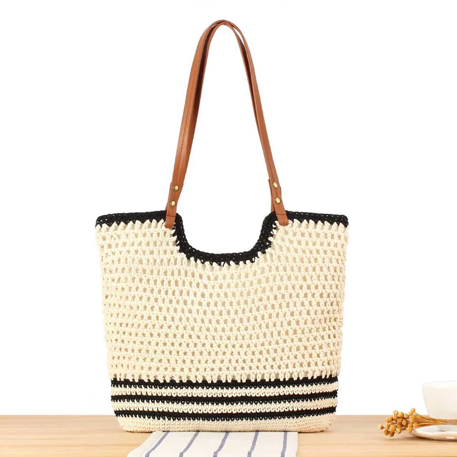 

Vintage Hollow Out Woven Bags Handmade Summer Beach Bags Ladies Large Capacity Shoulder Bag Bohemia Travel Handbags Totes Bolsas