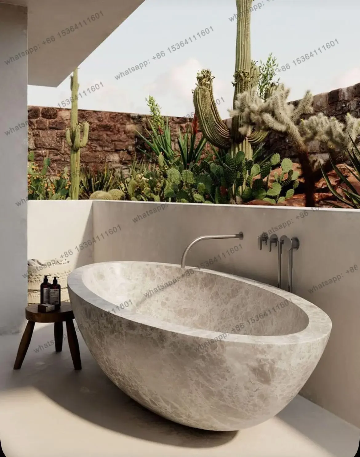 

yj58 Nordic Luxury Marble Bathtub, Round One-Piece Freestanding Tub for Villa, Heat Retention & Easy Clean, Body Contour, Custom