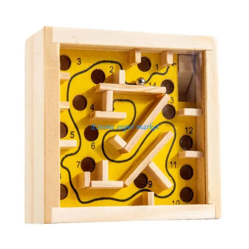 090B Wooden Balance Maze Game Walking Bead Puzzle Toy With Challenging Paths For Kids Learning Toy To Develop Space Thinking