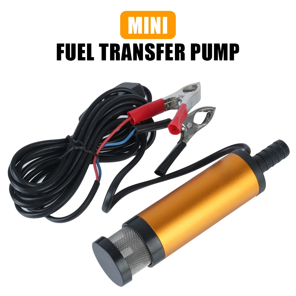 Car Electric Oil Pump 12L/min Mini 12V For Pumping Diesel Oil Water Submersible Fuel Transfer Pump Aluminum Alloy Shell