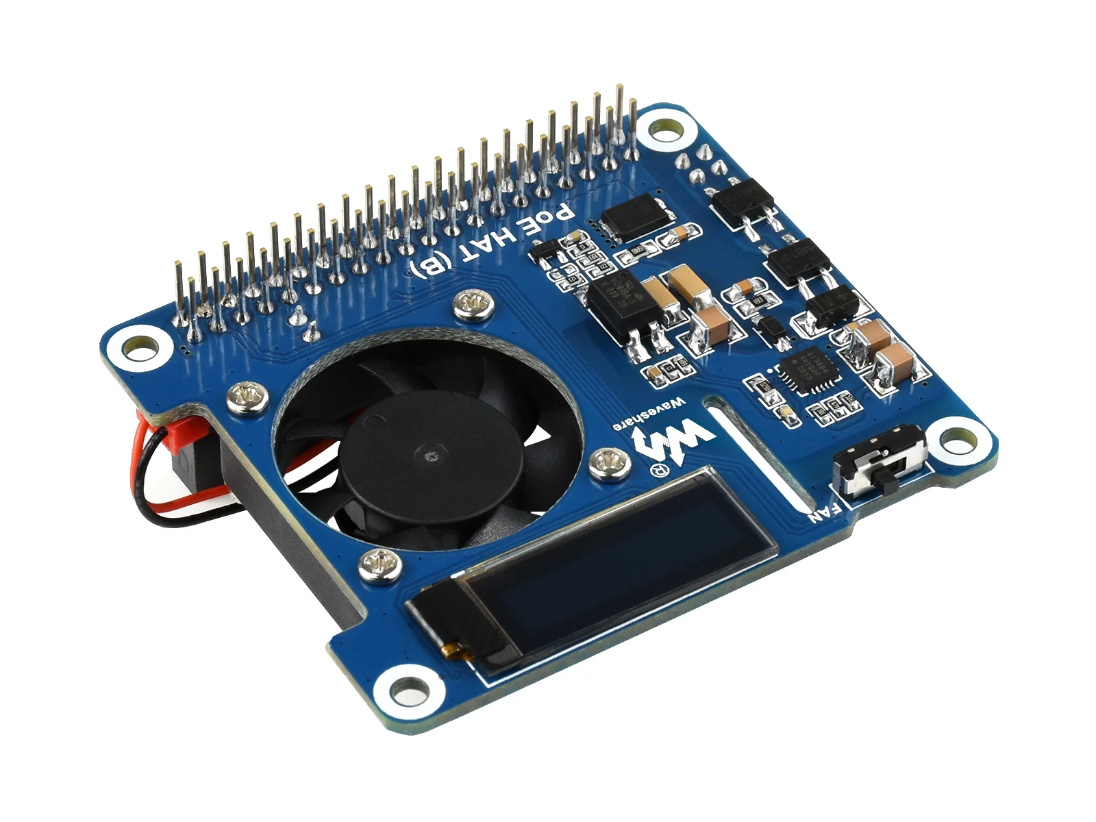 قبعة Waveshare Power Over Ethernet (النوع B) لـ Raspberry Pi 3B+/4B، 802.3af مطلوب معدات مصادر الطاقة، قبعة POE