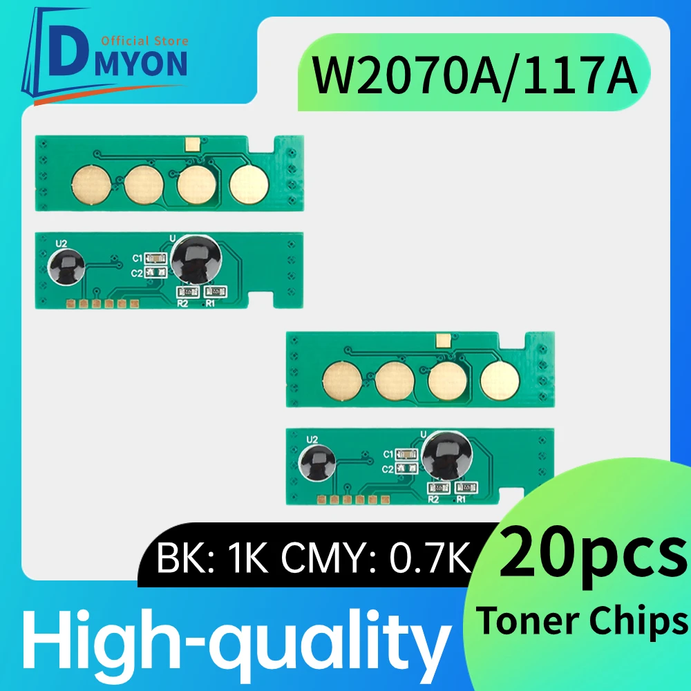 chip de cartucho para hp laser chip de toner w2070a w2071a w2072a w2073a mfp 179fnw 179fwg 178nw 178nwg 150a 150w 151nw 117 20 pcs 01