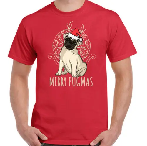 Merry Pugmas Mens Funny Christmas T-Shirt Pug Dog Pet Puppy Secret