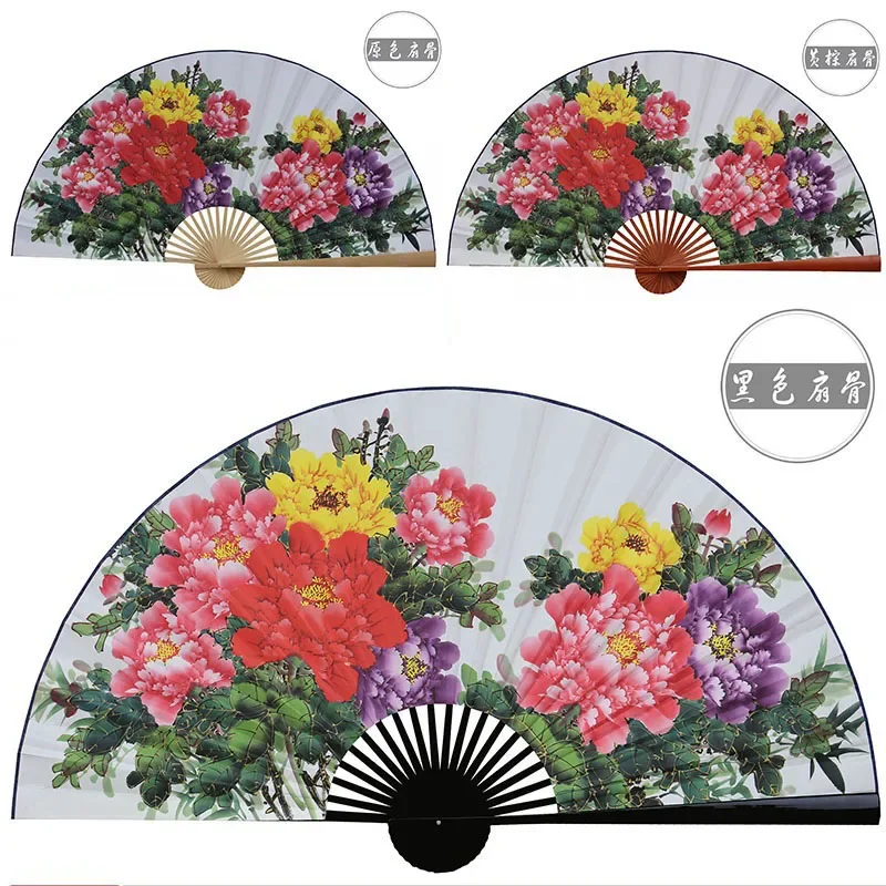 50x88cm Large Flowers Birds Paper Fan Wall Hanging Decorative Folding Fan Office Hall Home Living Room Decorative Fan