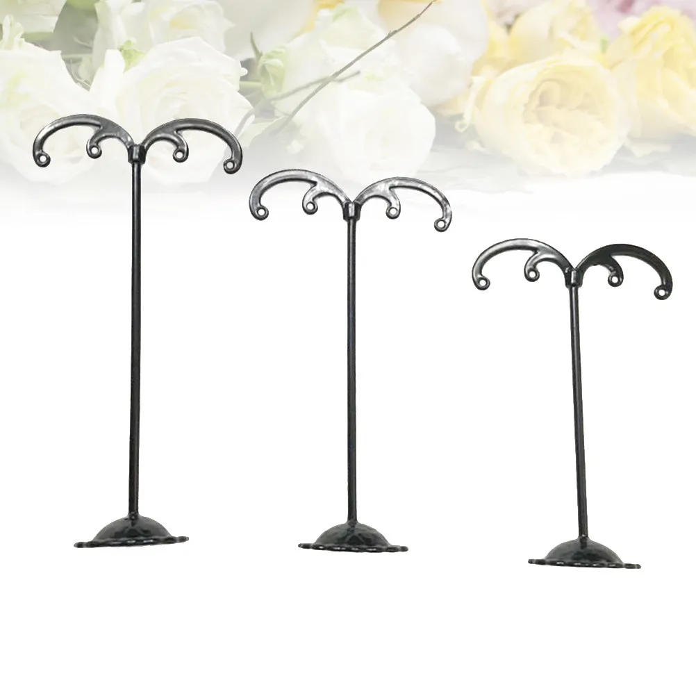 3Pcs Lightweight Hollow Base Metal Earrings Stand for Stud Dangle Earrings Quick Access Jewelry Display Stand Organizer