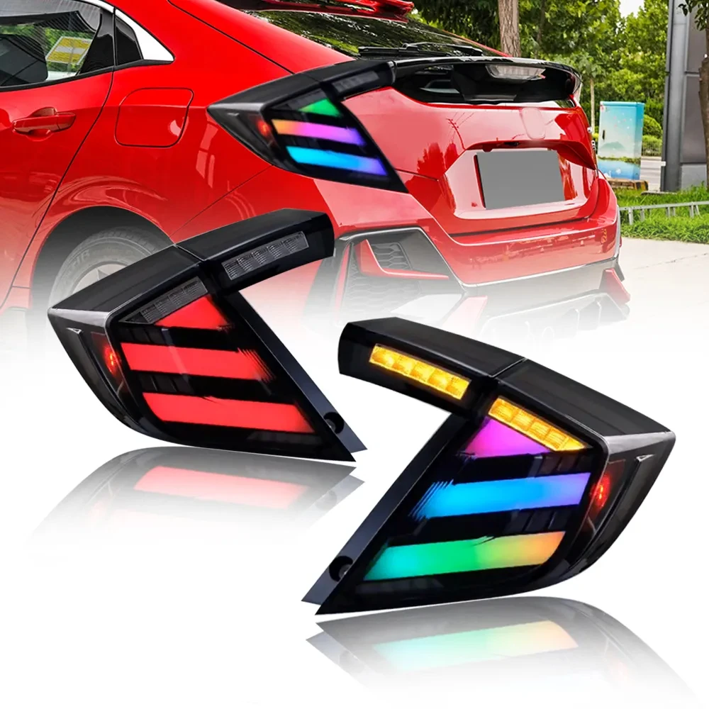 

For Honda Civic Hatchback 2016-2019 LED Tail Lamp Assembly ABS Material Rear Bumper Car Light New Condition