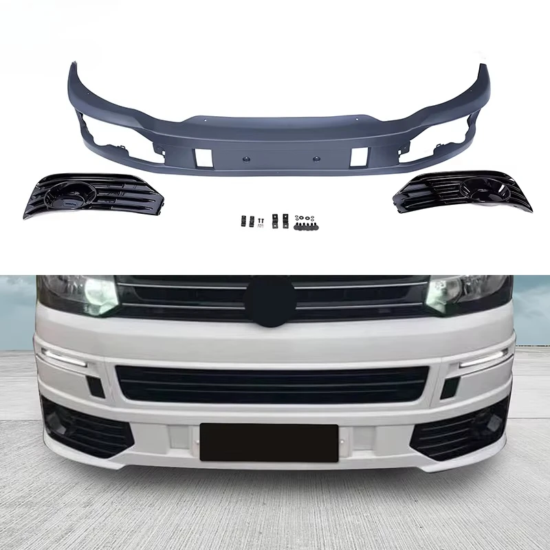 

Sportline Style Front Bumper Lip Spoiler Car Bodykit for V.W T5.1 2010-2015 with ABS Fog Lamp Frame Bodykit Upgradecustom