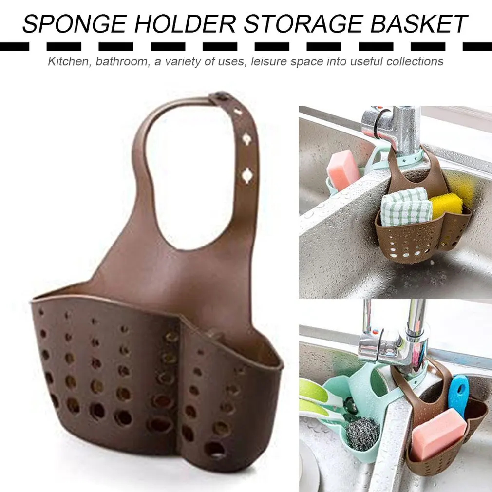 Sink Shelf Soap Sponge Rack Kitchen Drain Holder Sink Holder Kitchen Portable Hanging Bag Basket household kitchen Storage Racks