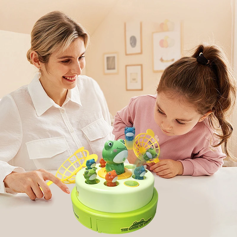 Frog Pop Out Catch Toys For Ages 3-13, Musical Rotate Bounce Catch Board Game Interactive Kids Toys, 3 Years Old Boys Girls Toy