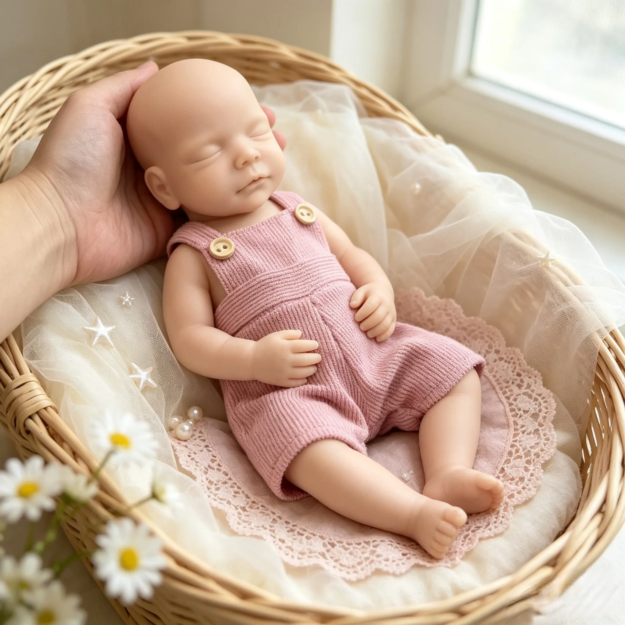 10 Inch Sam Full Silicone Unpainted Blank DIY Reborn Baby Girl Doll Real Soft Touch Handmade Newborn Craft Collectible Gift(TT) view 6