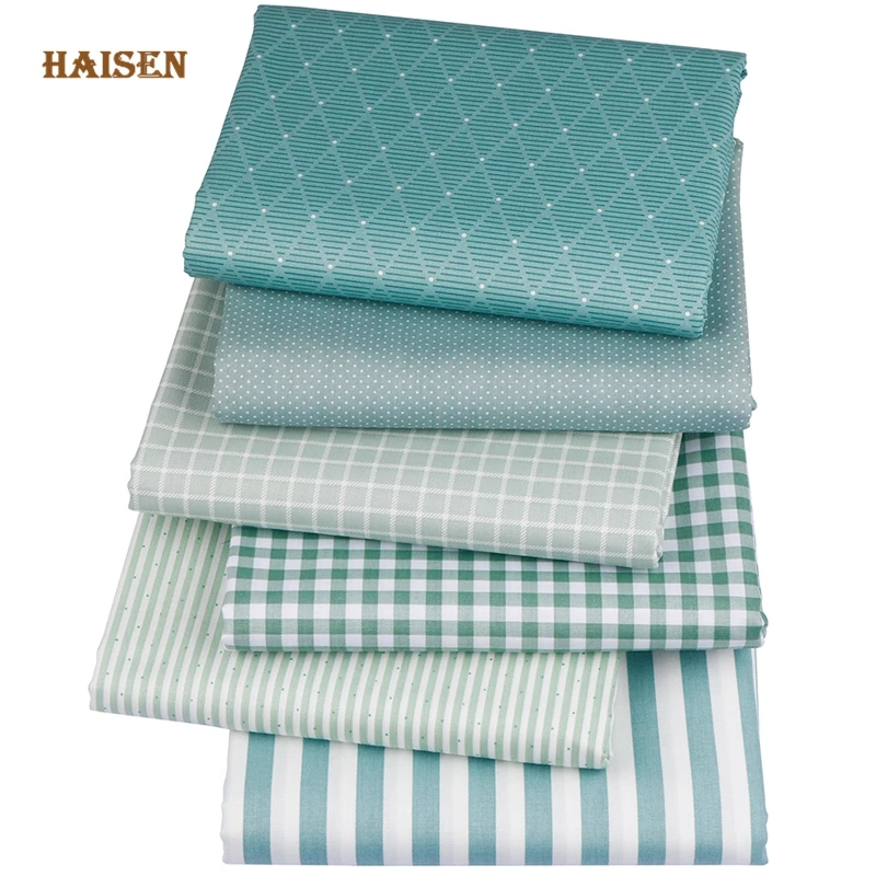 

Cotton Twill Fabric Printed Cloth DIY Quilting Sewing For Baby&Child Sheet Pillow Bedding Textiles Material Pea Green Geometry