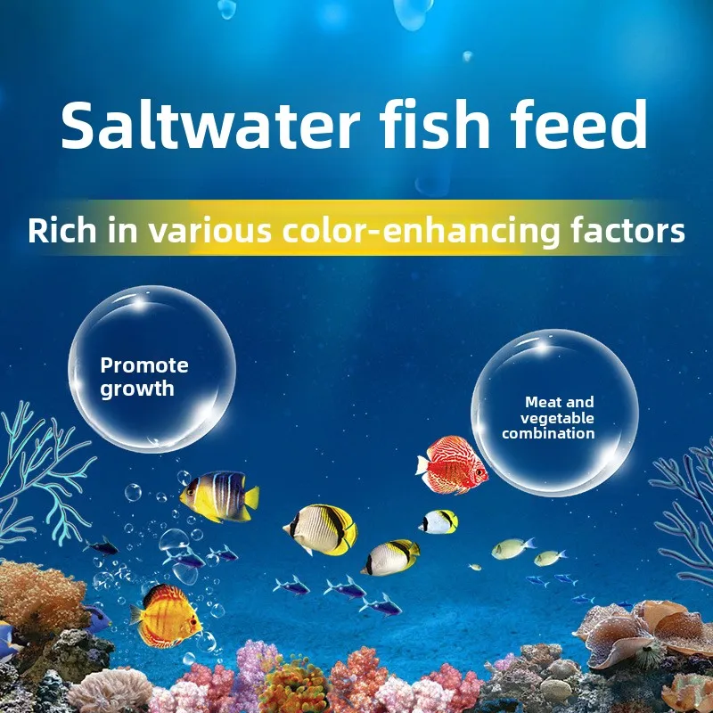 Ximanyang Clownfish Food Sinking Pellets,Marine Diet for Saltwater Fish, Color Enhancing Omnivore Feed for Tangs & Reef Fish