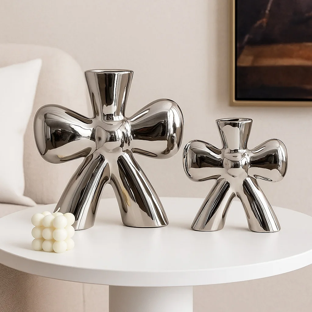 Ceramic Soft Furnishing Ornament Modern Vase Desktop Decor For TV Cabinet Showroom Hotel Art Home Aesthetic Decoration Craft
