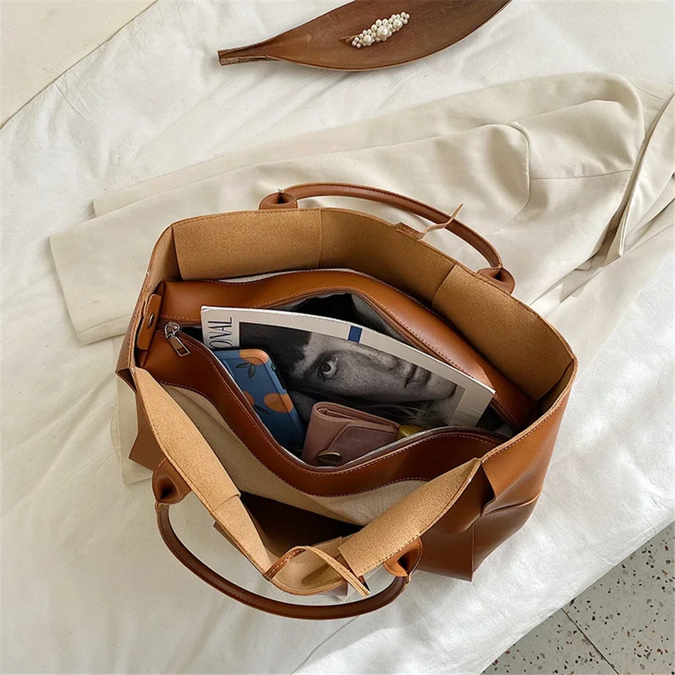 New Fashion Large Capacity Woven Handbags Purses Leather Shopper Tote Bag Luxury Designer Beach Bag Bolso Handtasche Damen