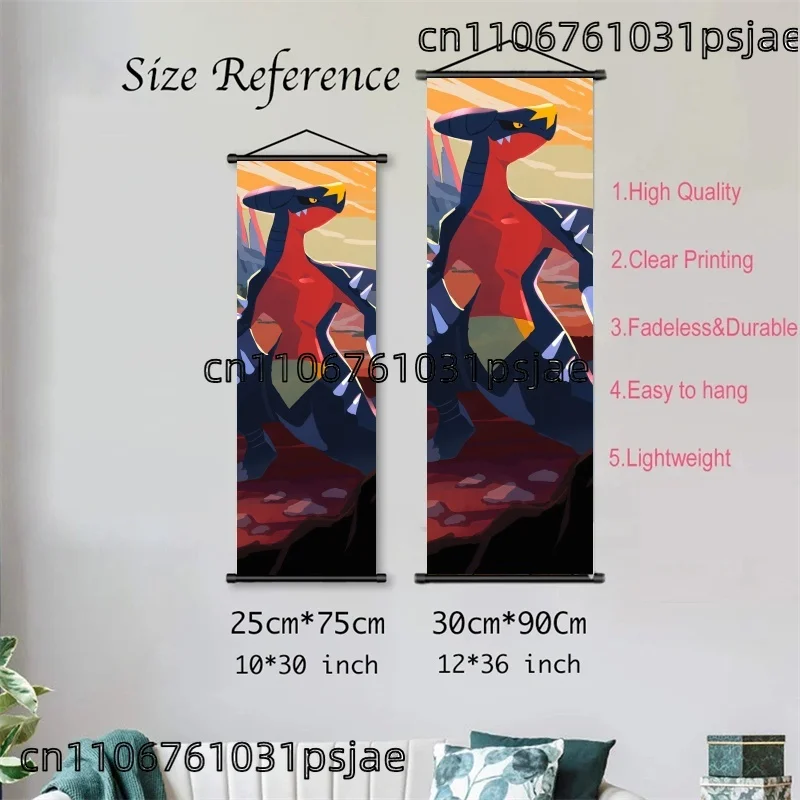 Vitrine Garchomp en batailles d'octane dynamiques et hautes. Imprime vives, couleurs audacieuses. pour les fans Craving Action Pokémon intense