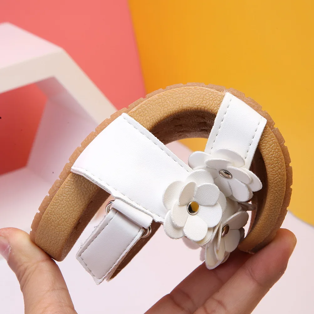 

Girl Cool Sandals Beautiful Flower Decorations Durable Safe PU Metal White 29 Yards 18.2cm Comfortable Anti-Slip Beach School