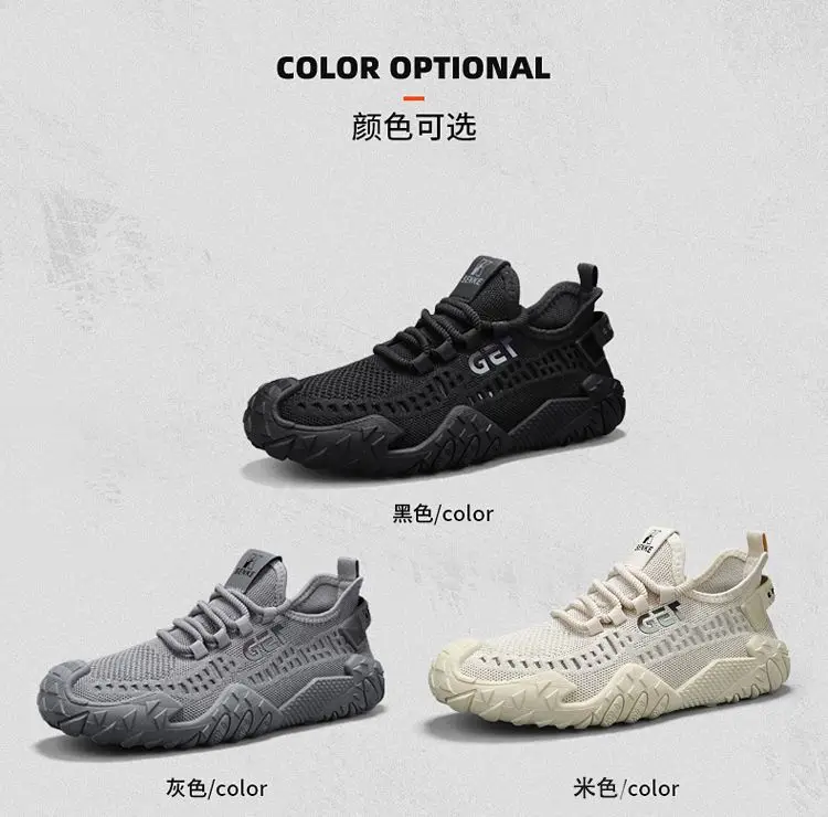 Herren 2026 Neue Sommer Mesh-Sneaker Leichte Lauf- und Sportschuhe Atmungsaktive Weiche Sohle Rutschfeste Freizeitschuhe – Detail 4