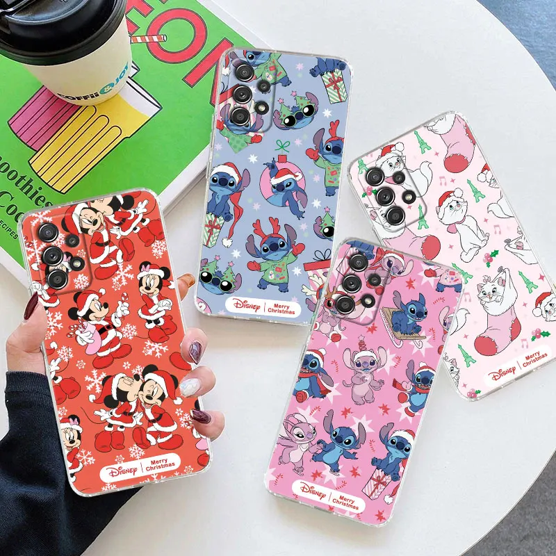 

Disney Christmas Mickey Stitch For Samsung Galaxy A55 Case A16 A54 A52 A53 A15 A14 A13 A21S A23 A51 A34 A35 A32 A72 Clear Cover