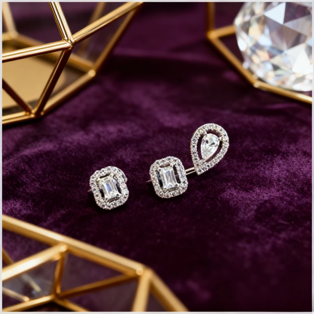 

2025 Trendy Jewelry fashionable water droplet shaped irregular women's diamond earrings, high-end luxury jewelry