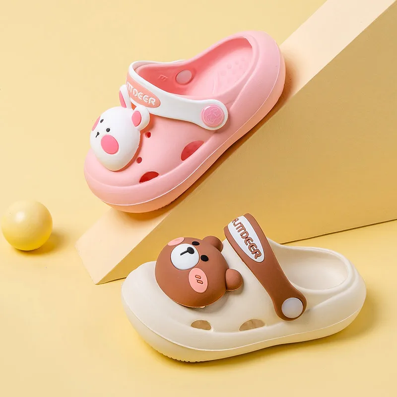 Baby Boys and Girls' Anti-skid Comfortable and Versatile Slippers Cave Shoes Cartoon Animals Korean Version Summer