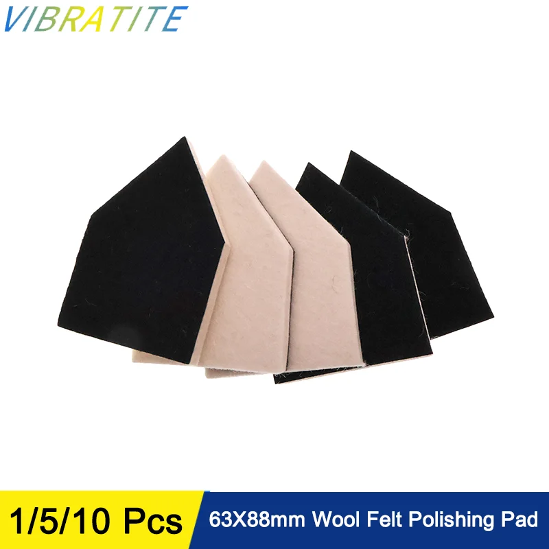 

63X88mm Wool Felt Polishing Pad Hook and Loop 1/5/10 Pcs for Repairing Paint and Removing Defect Etching Oxidation Enhance Shine