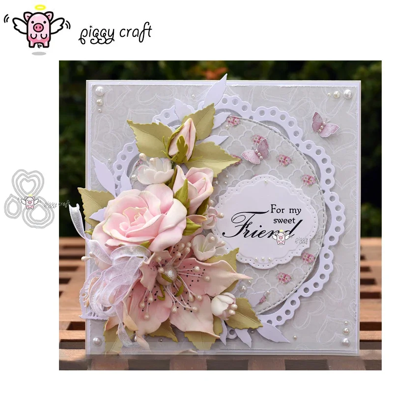 قوالب تقطيع معدنية على شكل خنزير كرافت قالب قوالب على شكل إبداعي على شكل زهرة قصاصات ورقية قالب سكين حرفي قوالب استنسل لكمة الشفرة #1