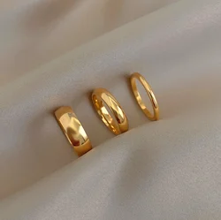 Ebbelle sem manchas 2mm 4mm 6mm aço inoxidável 18k banhado a ouro cor prata anel de junta para senhora anéis minimalistas para mulher