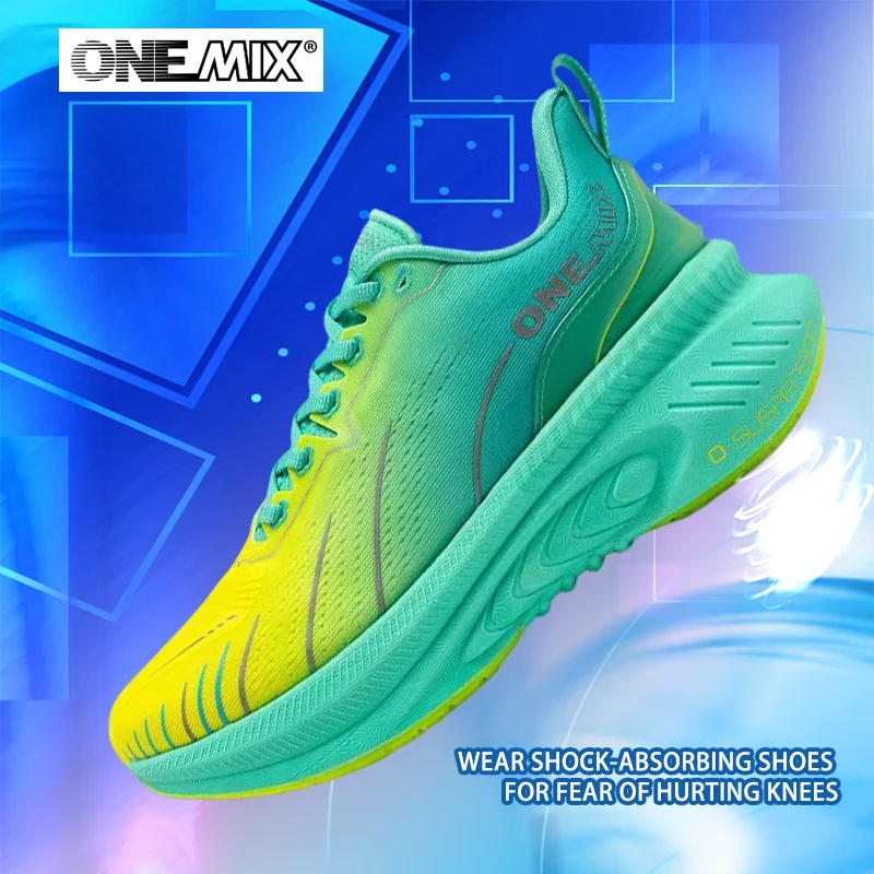 

ONEMIX Outdoor Sports Shoes Shock-Absorbing Running Shoes, Marathon Men's Shoes Anti Slip And Wear-Resistant Black Large Size