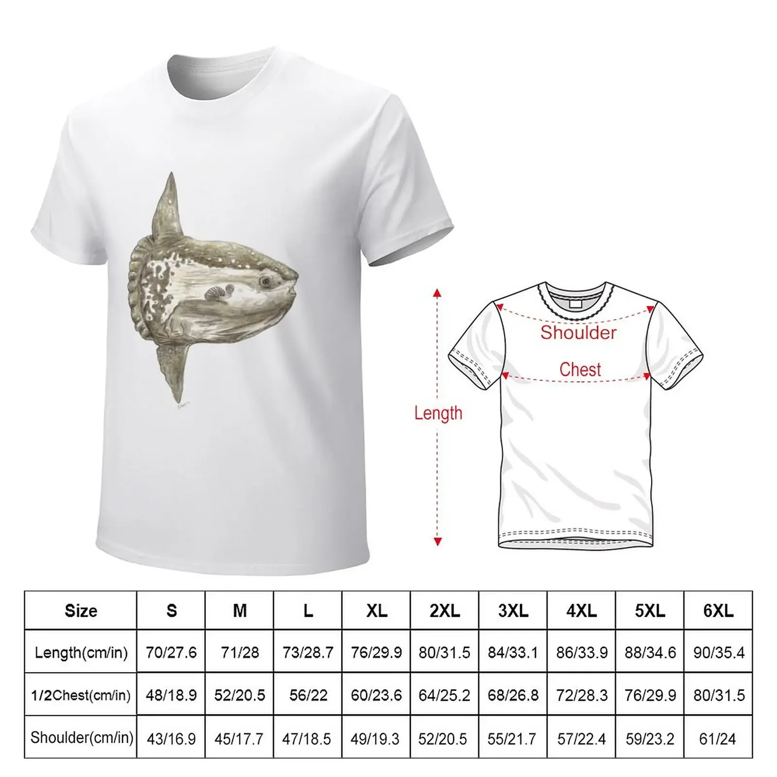 Ocean sunfish (Mola mola) T-Shirt quick-drying vintage funnys new edition fruit of the loom mens t shirts