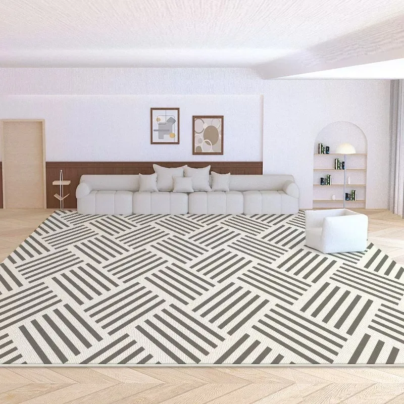 Striped Geometric Pattern Carpet for Living Room Large Area Rugs Modern Minimalism Light Luxury Mats Bedroom Floor Mat 카페트 거실 대형