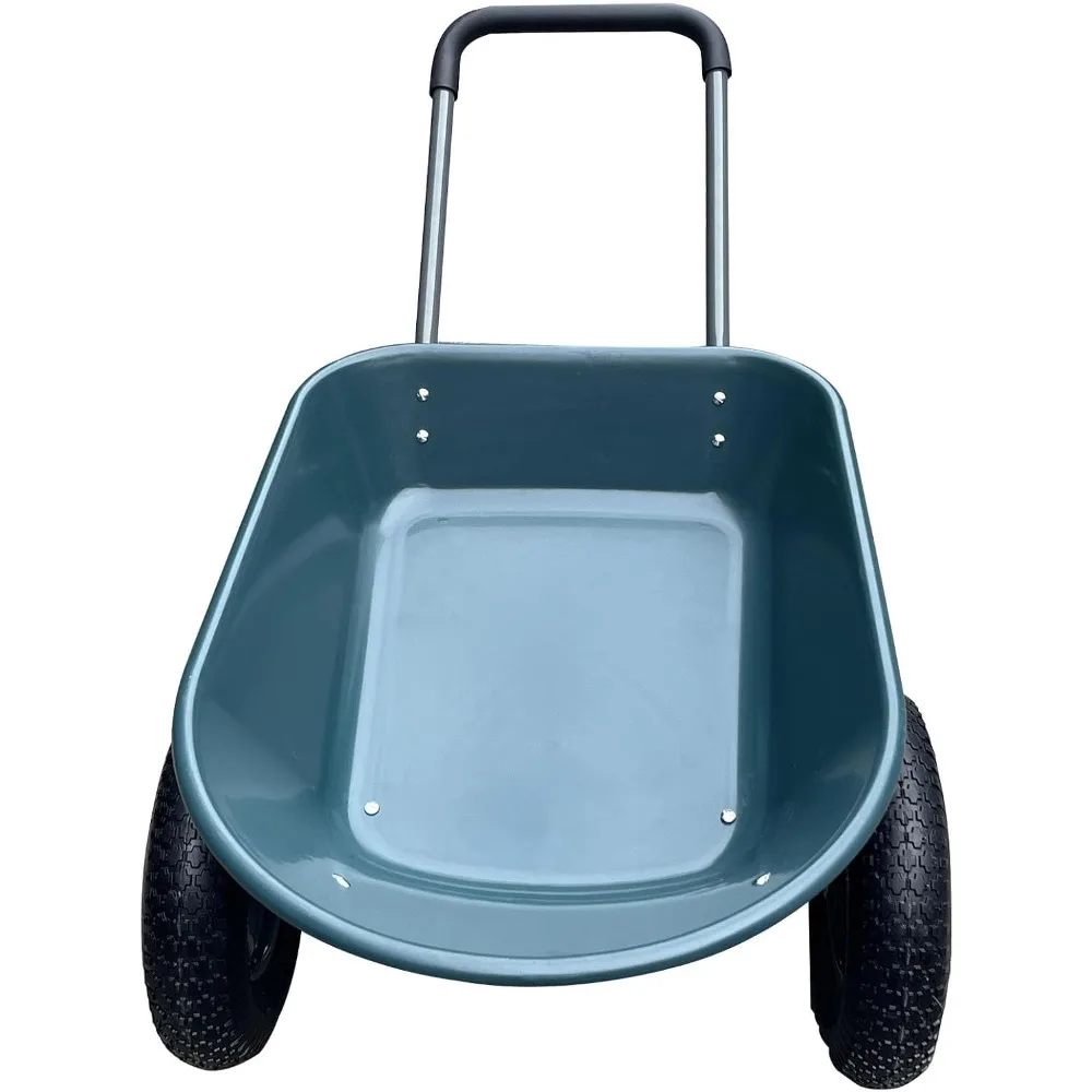 600 LBS Poly Tray Wheelbarrow Quick Release Dump Garden Cart Utility Wagon